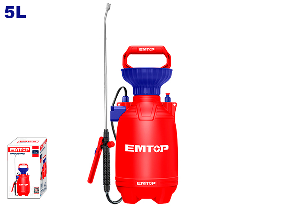 RURIS Pulvérisateur Manuel RS500S - Réservoir 5L, Lance Métallique, Pression 2-3 Bar, Poignée Ergonomique, Soupape De Sécurité, Idéal Jardin Et Serre